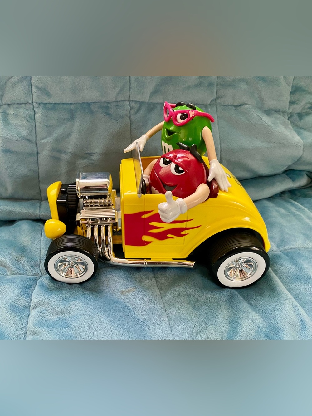 M&M'S Yellow Hot Rod with Red and Green M&M dispenser